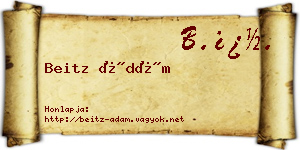 Beitz Ádám névjegykártya